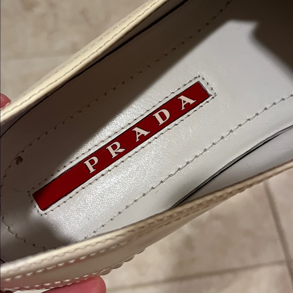 Prada Women's Cream Slip-On Sneakers, 8.5 USA size, 39.5 USA, preowned - Picture 14 of 14